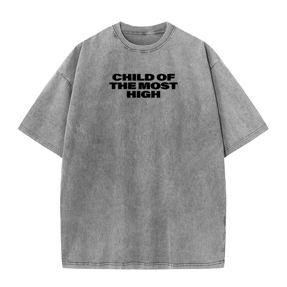 Christianartworkshop T-shirt unisexe délavé avec inscription « Enfant du Très-Haut » et croix en gras - image 7