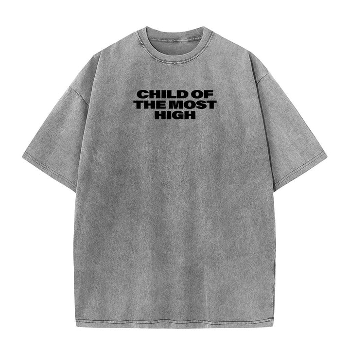 Christianartworkshop T-shirt unisexe délavé avec inscription « Enfant du Très-Haut » et croix en gras - image 7