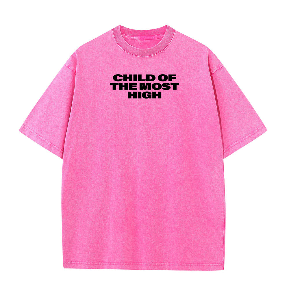 Christianartworkshop T-shirt unisexe délavé avec inscription « Enfant du Très-Haut » et croix en gras - image 26