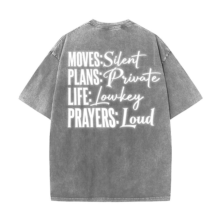 Christianartworkshop T-shirt unisexe délavé « Mouvements silencieux, prières bruyantes, croix stylisée, lettrage mixte » - image 14