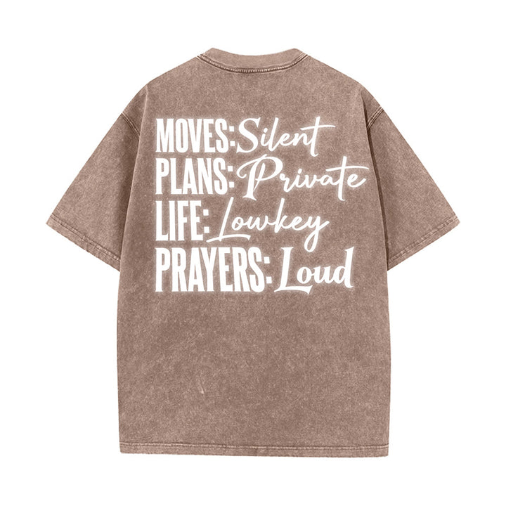 Christianartworkshop T-shirt unisexe délavé « Mouvements silencieux, prières bruyantes, croix stylisée, lettrage mixte » - image 30