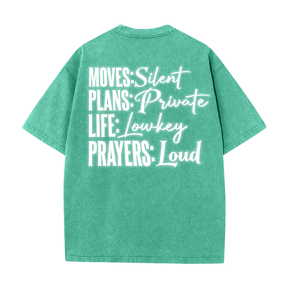 Christianartworkshop T-shirt unisexe délavé « Mouvements silencieux, prières bruyantes, croix stylisée, lettrage mixte » - image 27
