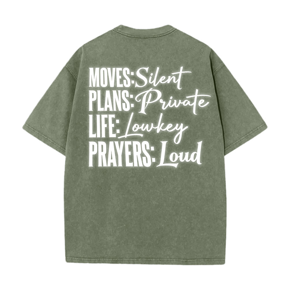 Christianartworkshop T-shirt unisexe délavé « Mouvements silencieux, prières bruyantes, croix stylisée, lettrage mixte » - image 24