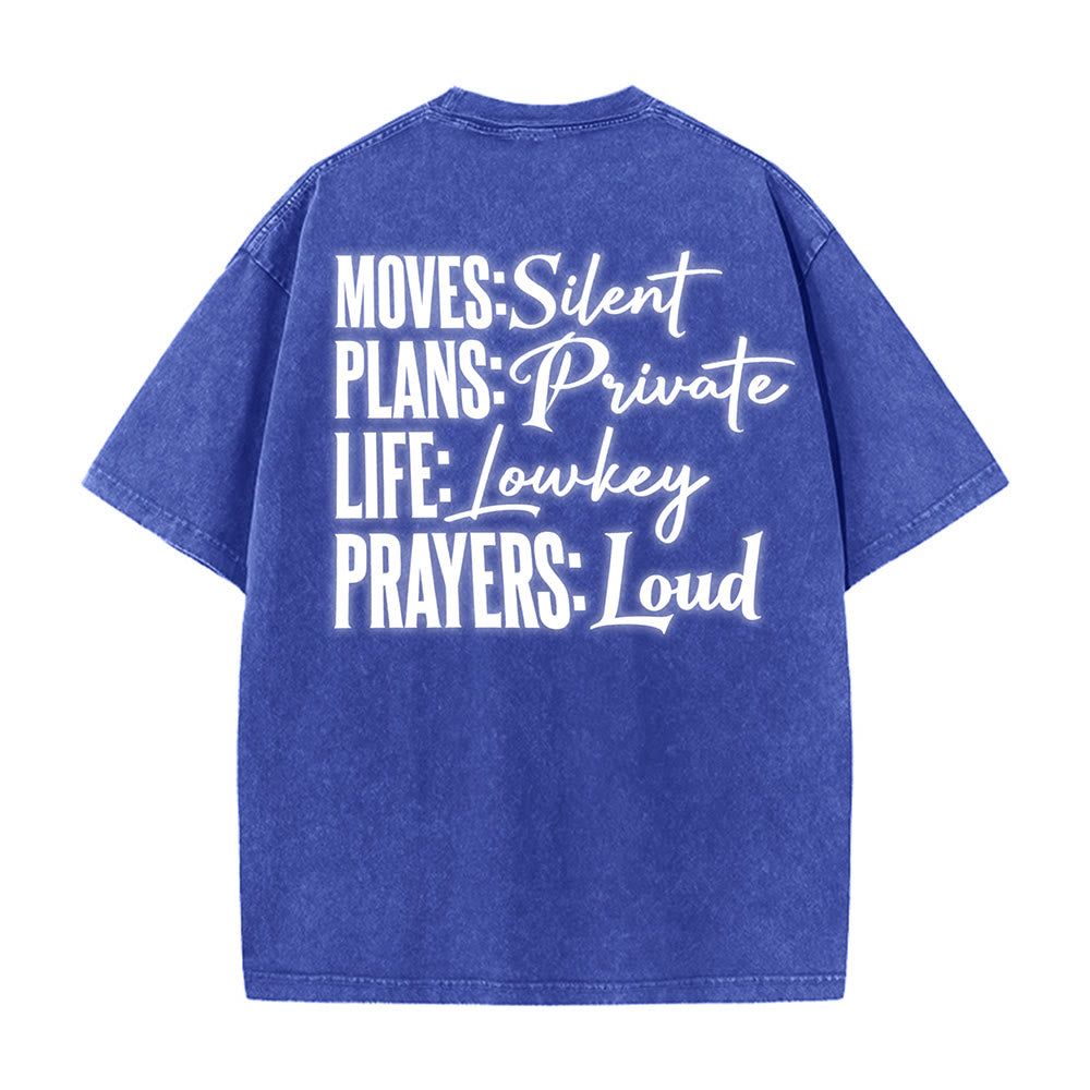 Christianartworkshop T-shirt unisexe délavé « Mouvements silencieux, prières bruyantes, croix stylisée, lettrage mixte » - image 11