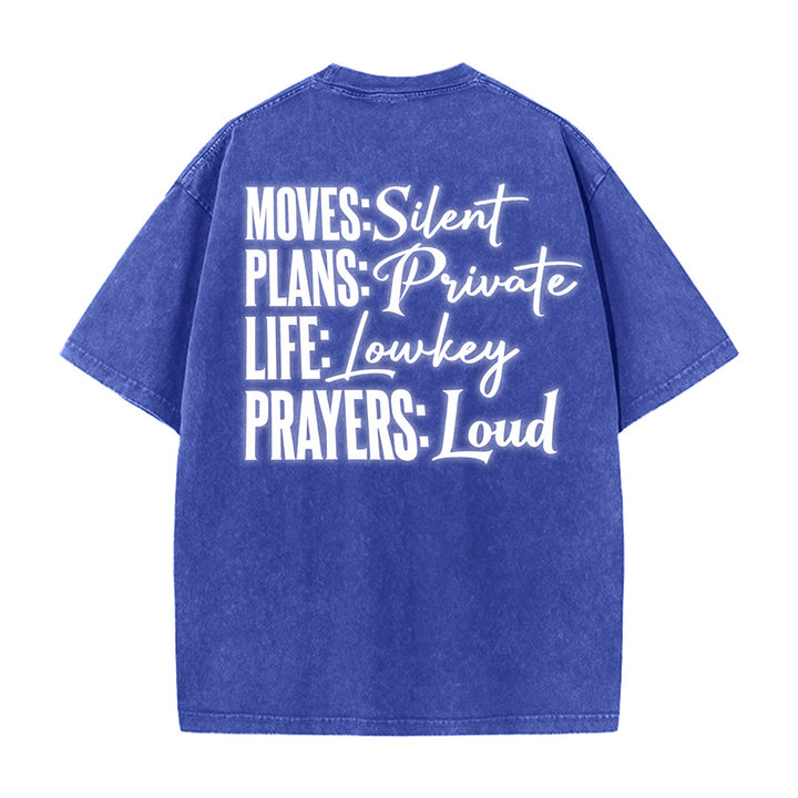 Christianartworkshop T-shirt unisexe délavé « Mouvements silencieux, prières bruyantes, croix stylisée, lettrage mixte » - image 11
