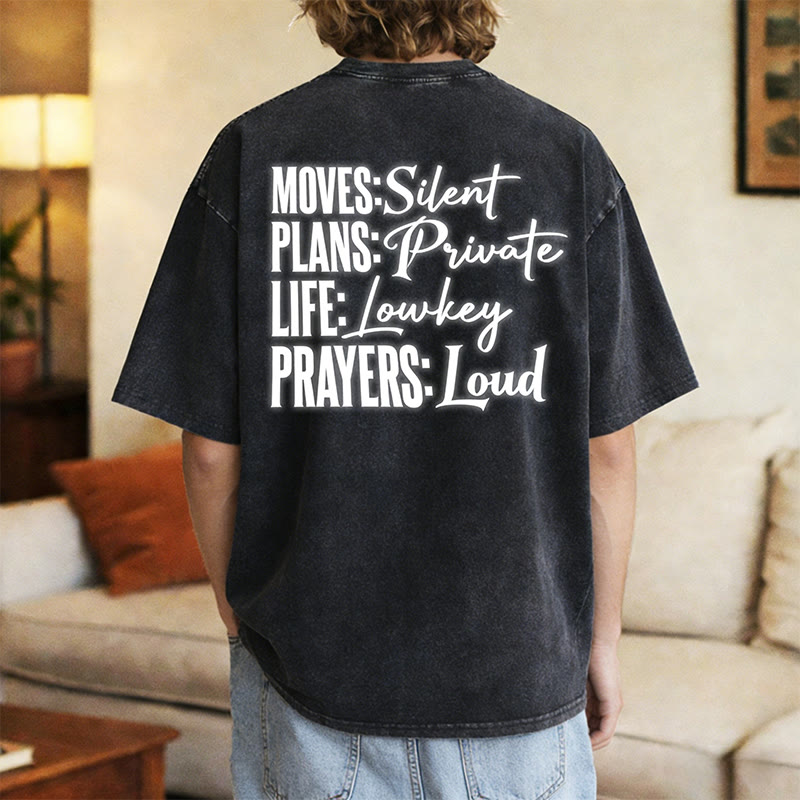 Christianartworkshop T-shirt unisexe délavé « Mouvements silencieux, prières bruyantes, croix stylisée, lettrage mixte » - image 19