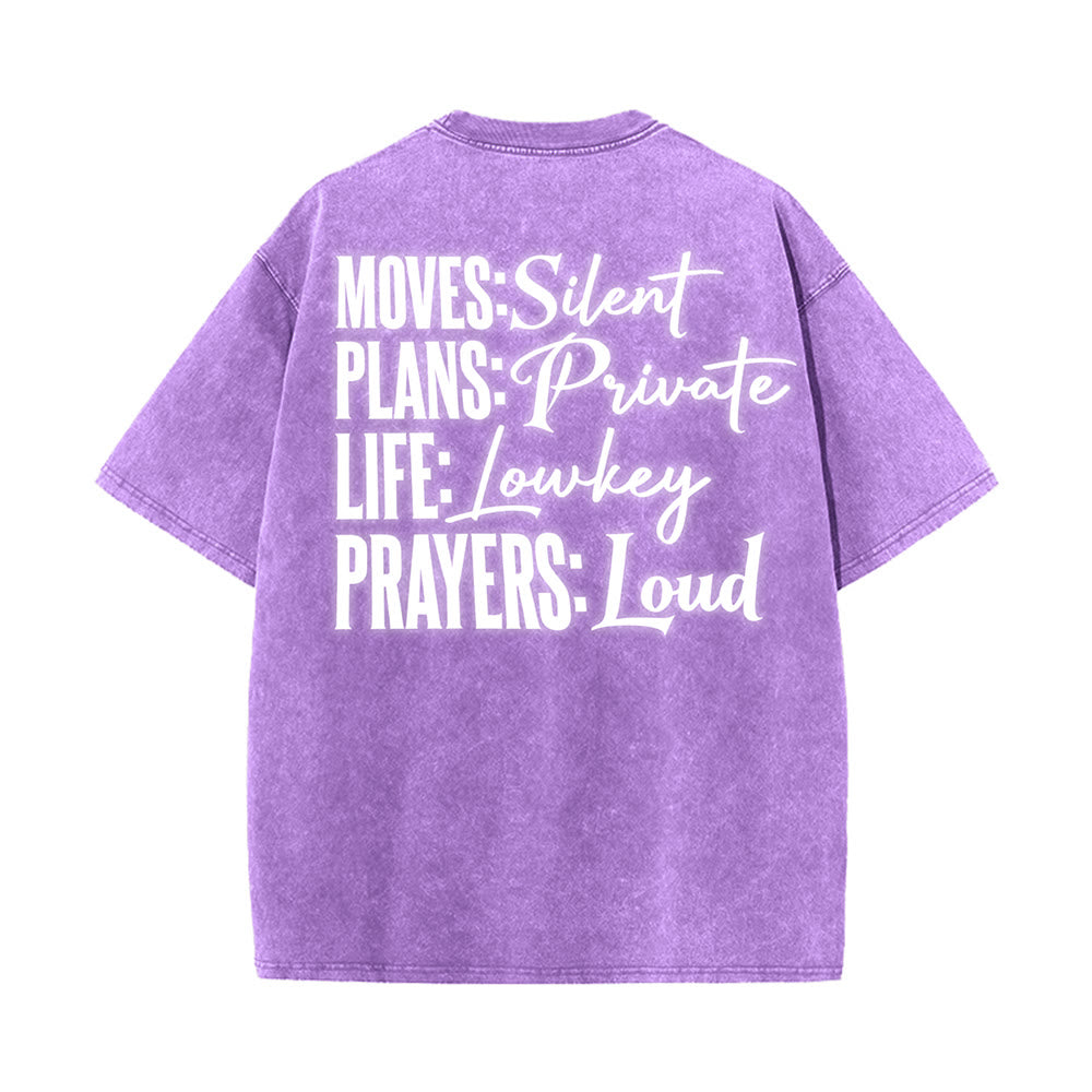 Christianartworkshop T-shirt unisexe délavé « Mouvements silencieux, prières bruyantes, croix stylisée, lettrage mixte » - image 8