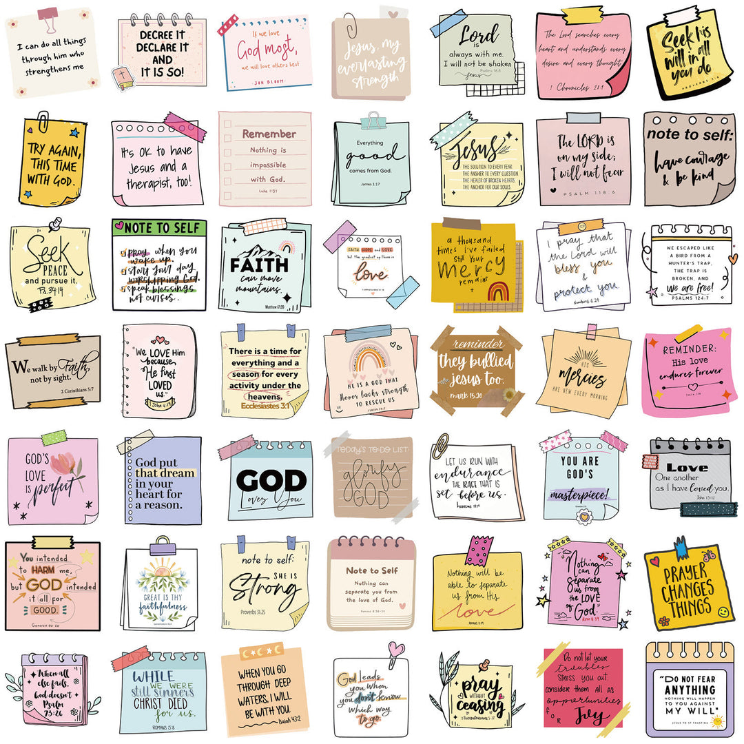 Christianartworkshop Ensemble d'autocollants avec des phrases bibliques inspirées par la foi : Notes inspirantes pour les journaux - image 4