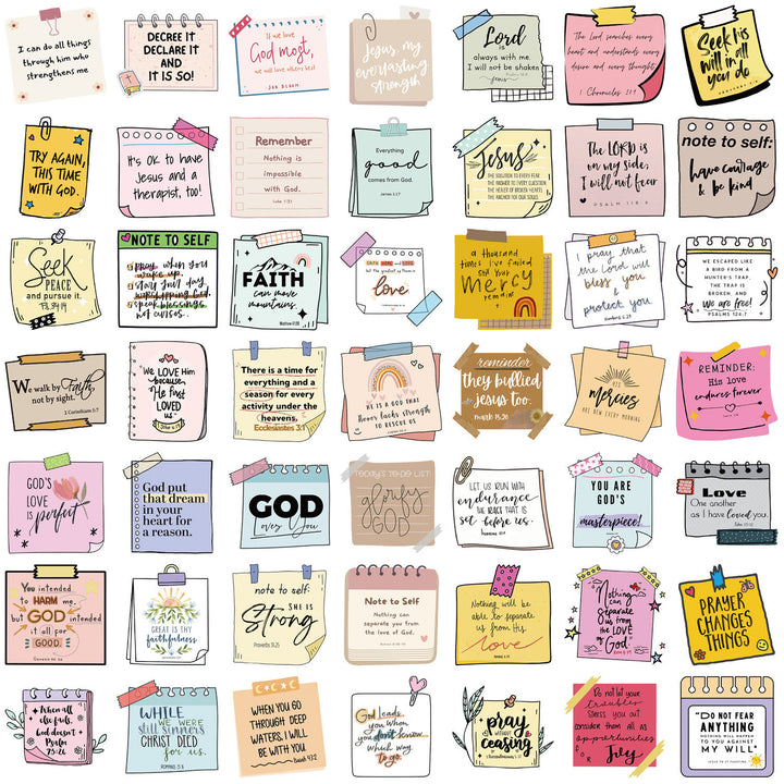 Christianartworkshop Ensemble d'autocollants avec des phrases bibliques inspirées par la foi : Notes inspirantes pour les journaux - image 4