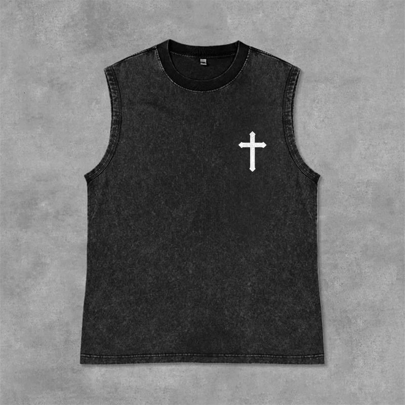 Christianartworkshop Débardeur unisexe délavé « Ce n’est pas par ma force, mais par sa foi » - image 27