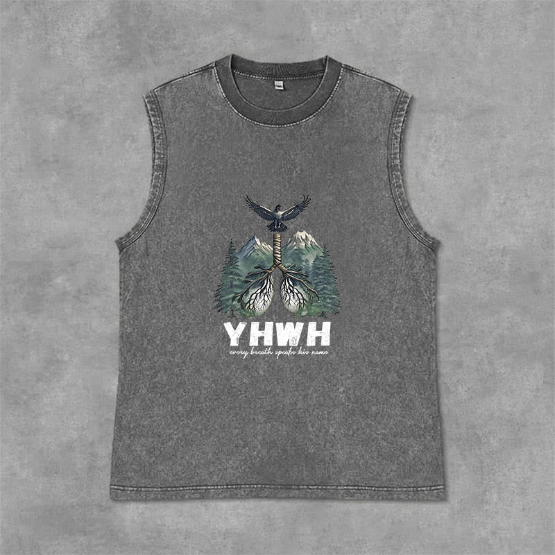 Christianartworkshop Débardeur unisexe délavé YHWH Breath of Life Faith Statement - Gris - 2XL - image 12