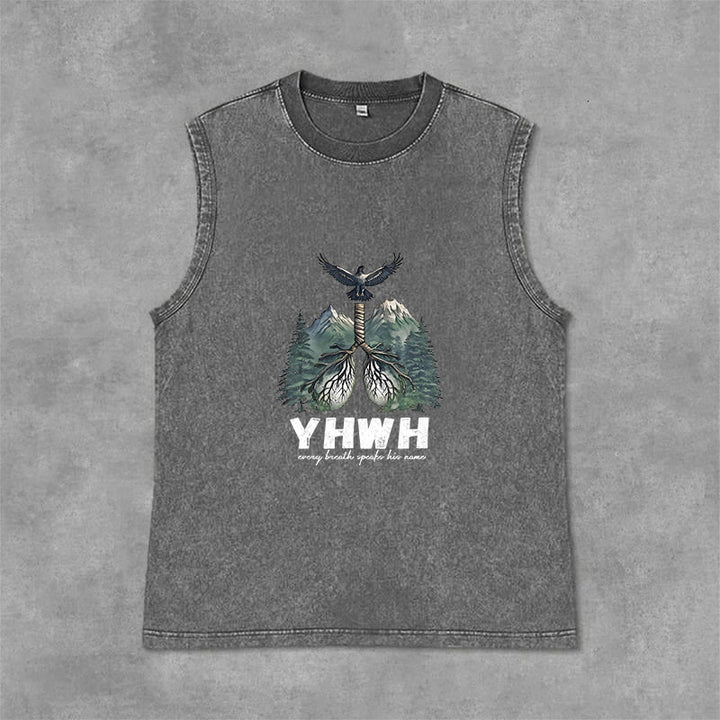 Christianartworkshop Débardeur unisexe délavé YHWH Breath of Life Faith Statement - Gris - 2XL - image 12