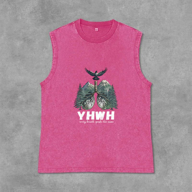 Christianartworkshop Débardeur unisexe délavé YHWH Breath of Life Faith Statement - Rose - 2XL - image 9