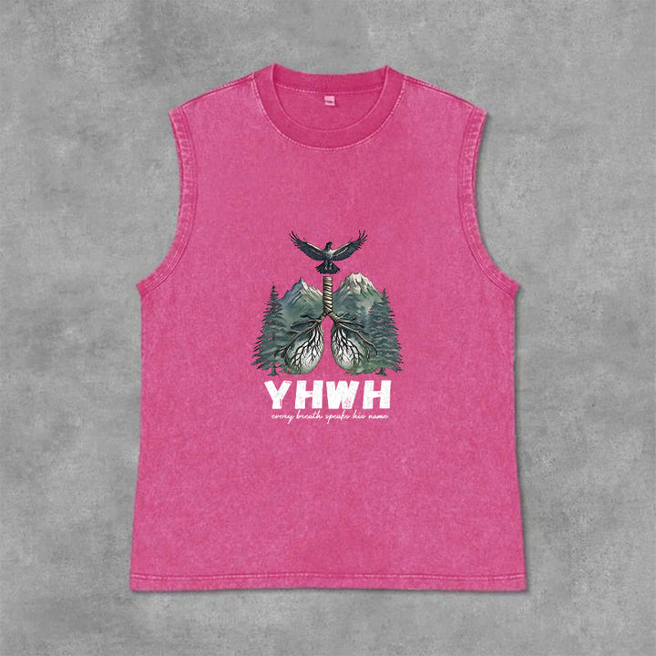 Christianartworkshop Débardeur unisexe délavé YHWH Breath of Life Faith Statement - Rose - 2XL - image 9