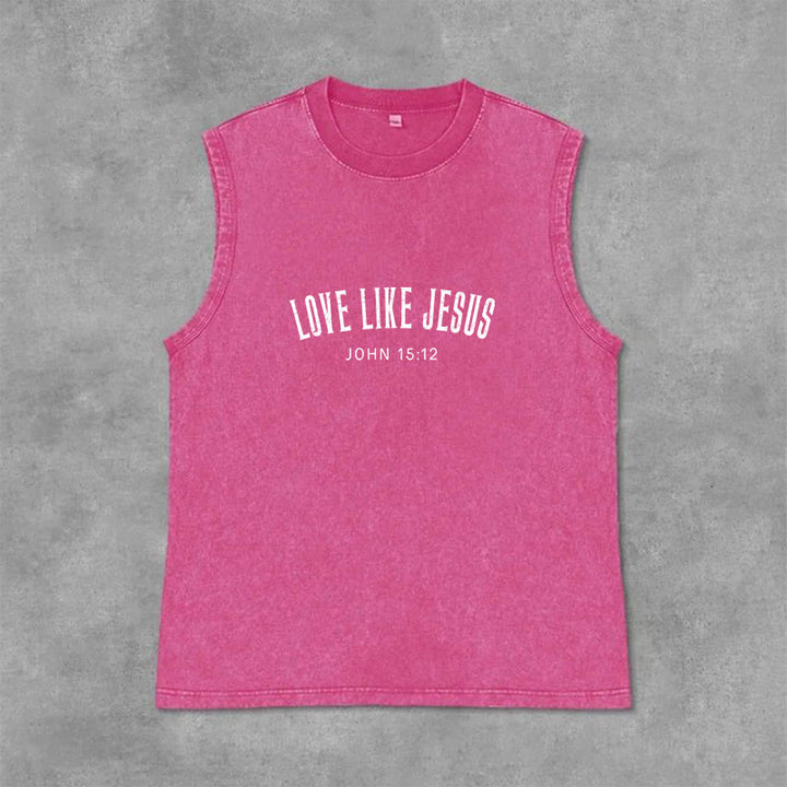 Christianartworkshop Débardeur unisexe lavé « Aimer comme Jésus Jean 15:12 » - Rose - 2XL - image 9