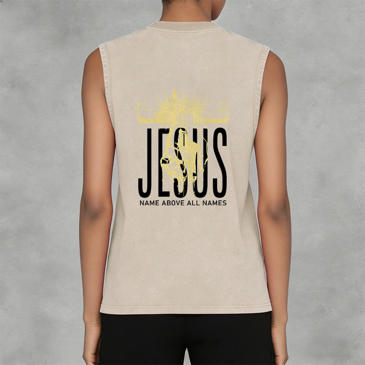Christianartworkshop Débardeur unisexe lavé « Le nom de Jésus au-dessus de tous les noms » - image 10