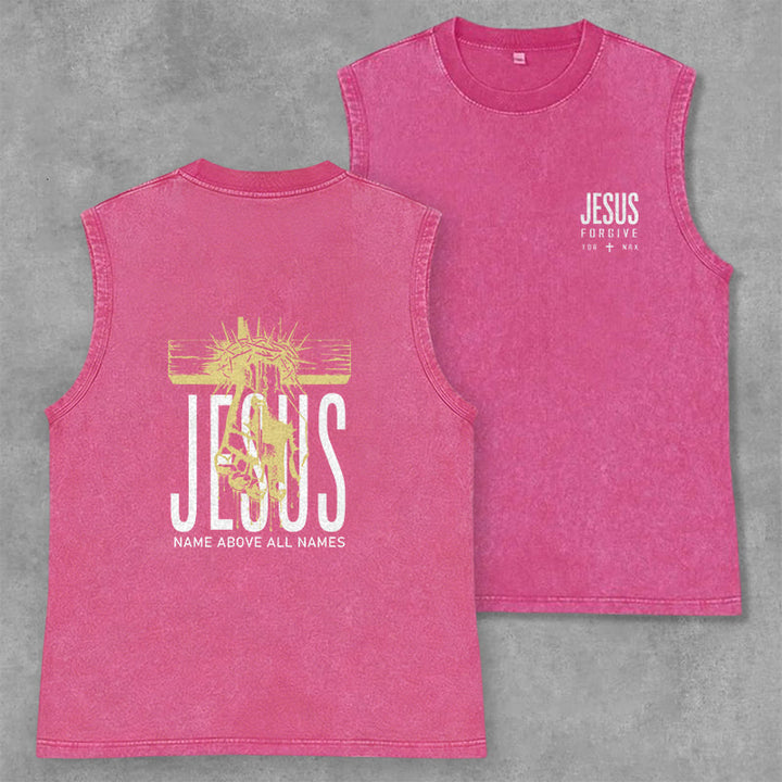Christianartworkshop Débardeur unisexe lavé « Le nom de Jésus au-dessus de tous les noms » - Rose - 2XL - image 21