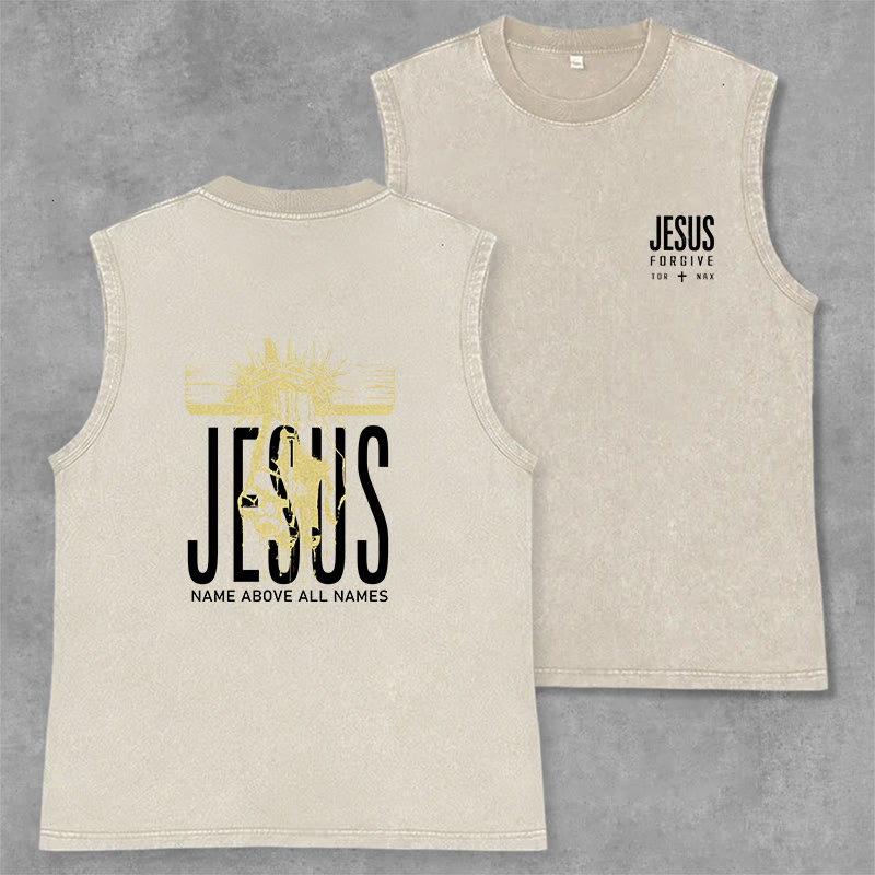 Christianartworkshop Débardeur unisexe lavé « Le nom de Jésus au-dessus de tous les noms » - Beige - 2XL - image 7