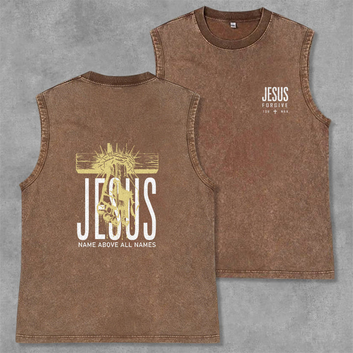 Christianartworkshop Débardeur unisexe lavé « Le nom de Jésus au-dessus de tous les noms » - Brun - 2XL - image 28