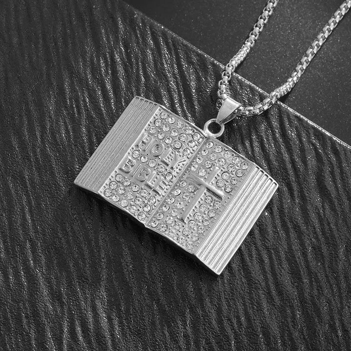 Christianartworkshop Collier pendentif croix en forme de Bible : symbole de foi et de sagesse divine - image 5
