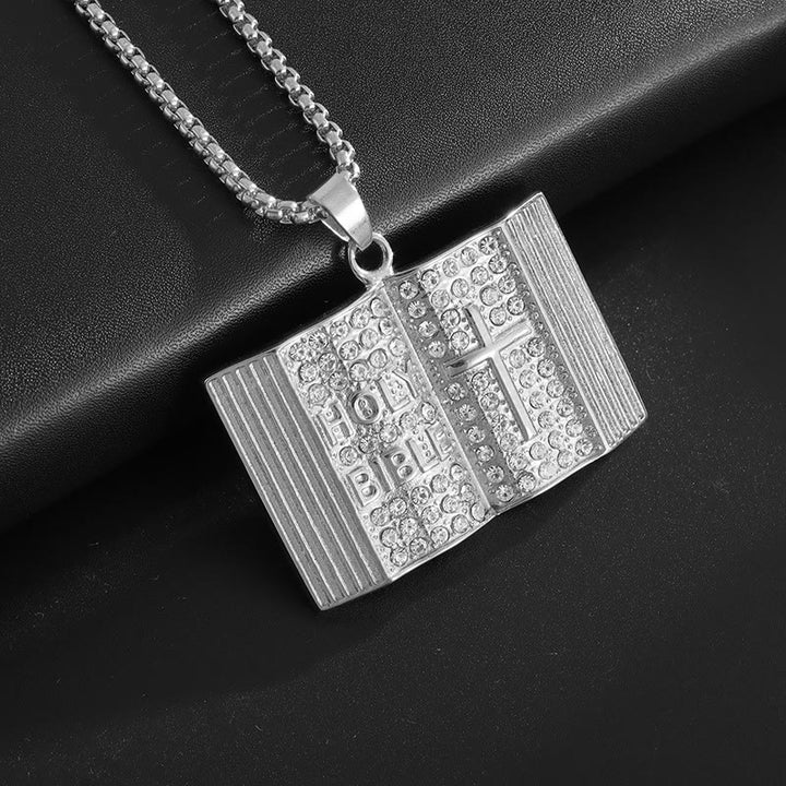 Christianartworkshop Collier pendentif croix en forme de Bible : symbole de foi et de sagesse divine - image 4