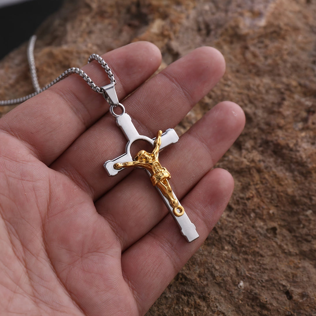 Christianartworkshop Collier crucifix en métal poli : symbole à porter de grâce et de protection divines - image 2