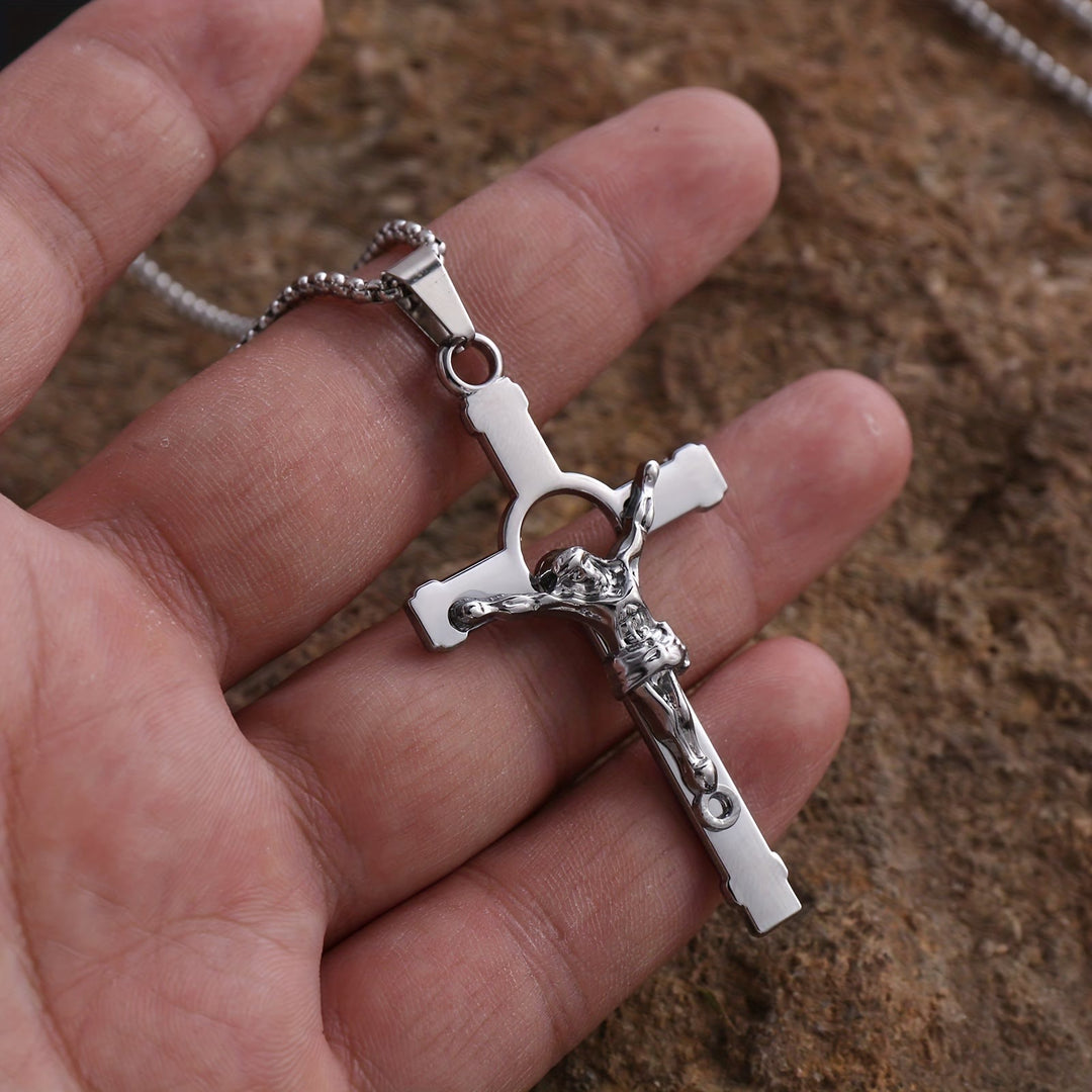Christianartworkshop Collier crucifix en métal poli : symbole à porter de grâce et de protection divines - image 4