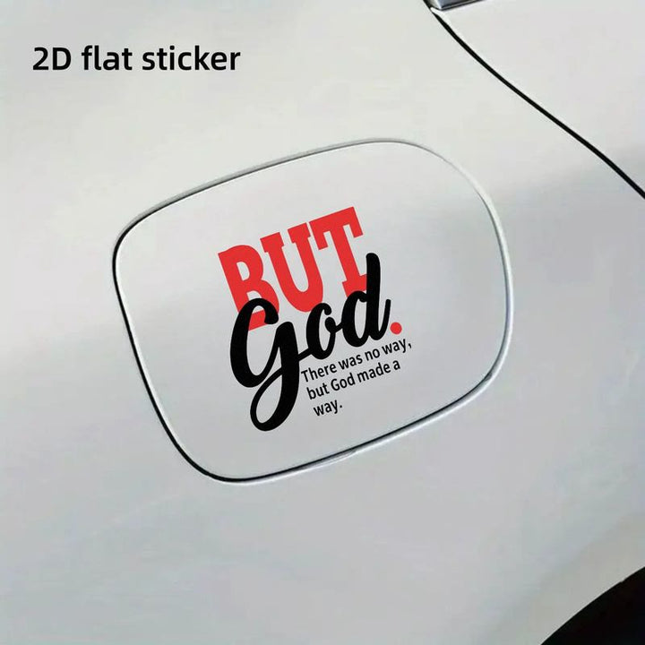 Christianartworkshop Autocollant de voiture résistant aux intempéries « MAIS DIEU » : Un message d’espoir intemporel - image 2