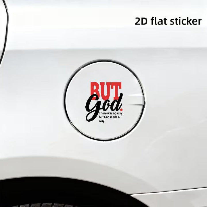 Christianartworkshop Autocollant de voiture résistant aux intempéries « MAIS DIEU » : Un message d’espoir intemporel - image 1