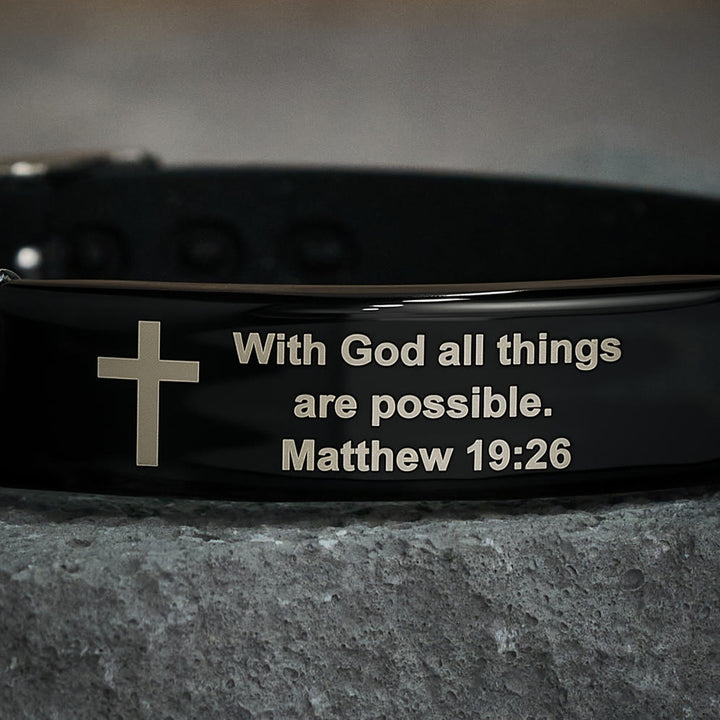 Christianartworkshop Bracelet croix en silicone lumineux avec Matthieu 19:26 : Message intemporel d’espoir et de foi - image 5