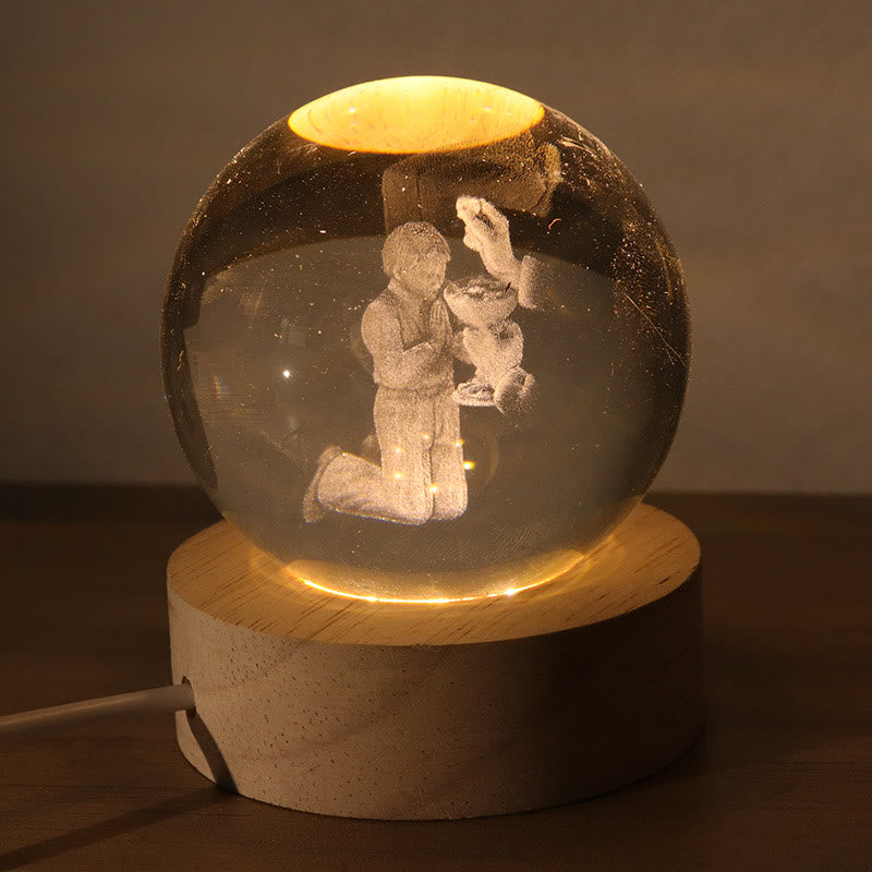 Christianartworkshop Sphère de cristal lumineuse à l'image sacrée : symbole de lumière et de grâce divines - H - Balle de 8 cm - image 7