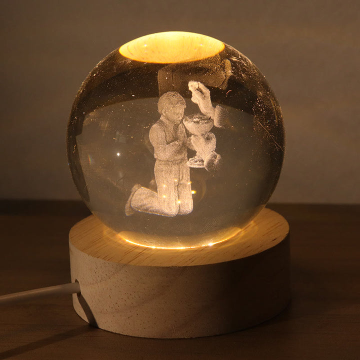 Christianartworkshop Sphère de cristal lumineuse à l'image sacrée : symbole de lumière et de grâce divines - H - Balle de 8 cm - image 7