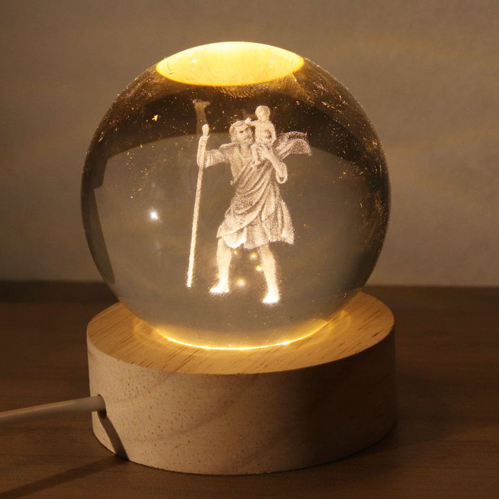 Christianartworkshop Sphère de cristal lumineuse à l'image sacrée : symbole de lumière et de grâce divines - E - Balle de 8 cm - image 4