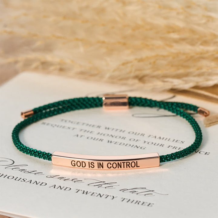 Christianartworkshop Bracelet de foi « Dieu est aux commandes » : un symbole de confiance et de bénédiction pour votre mariage - Or rose + Vert - image 22