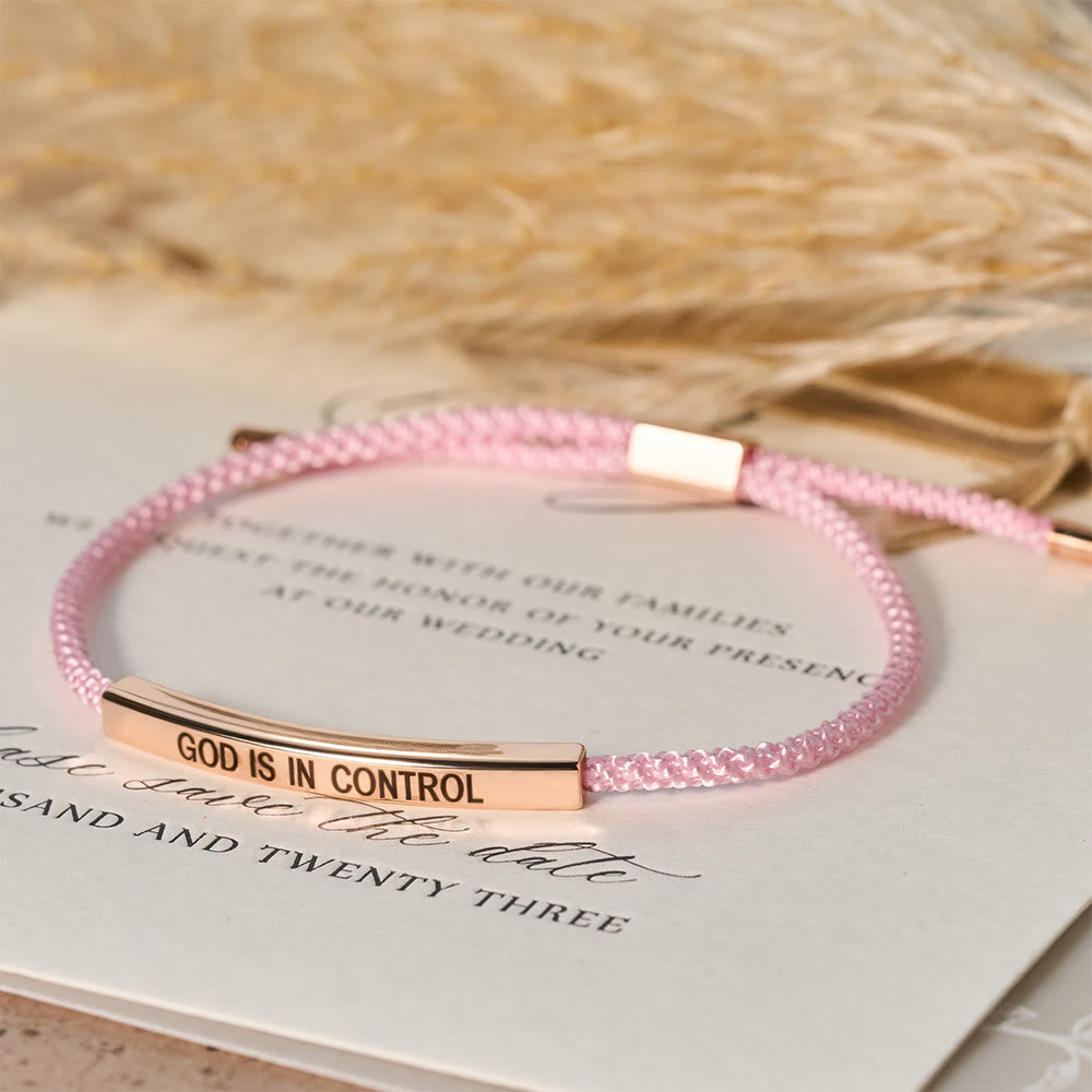 Christianartworkshop Bracelet de foi « Dieu est aux commandes » : un symbole de confiance et de bénédiction pour votre mariage - Or rose + rose - image 20