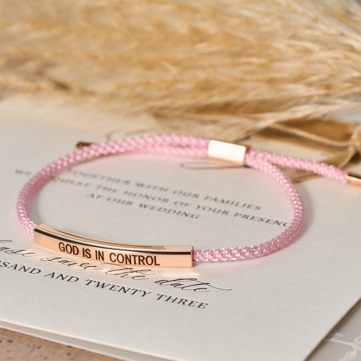 Christianartworkshop Bracelet de foi « Dieu est aux commandes » : un symbole de confiance et de bénédiction pour votre mariage - Or rose + rose - image 20