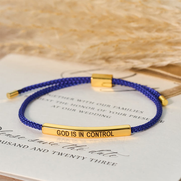 Christianartworkshop Bracelet de foi « Dieu est aux commandes » : un symbole de confiance et de bénédiction pour votre mariage - Doré + Bleu - image 10