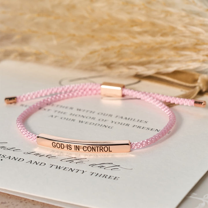 Christianartworkshop Bracelet de foi « Dieu est aux commandes » : un symbole de confiance et de bénédiction pour votre mariage - Doré et rose - image 12