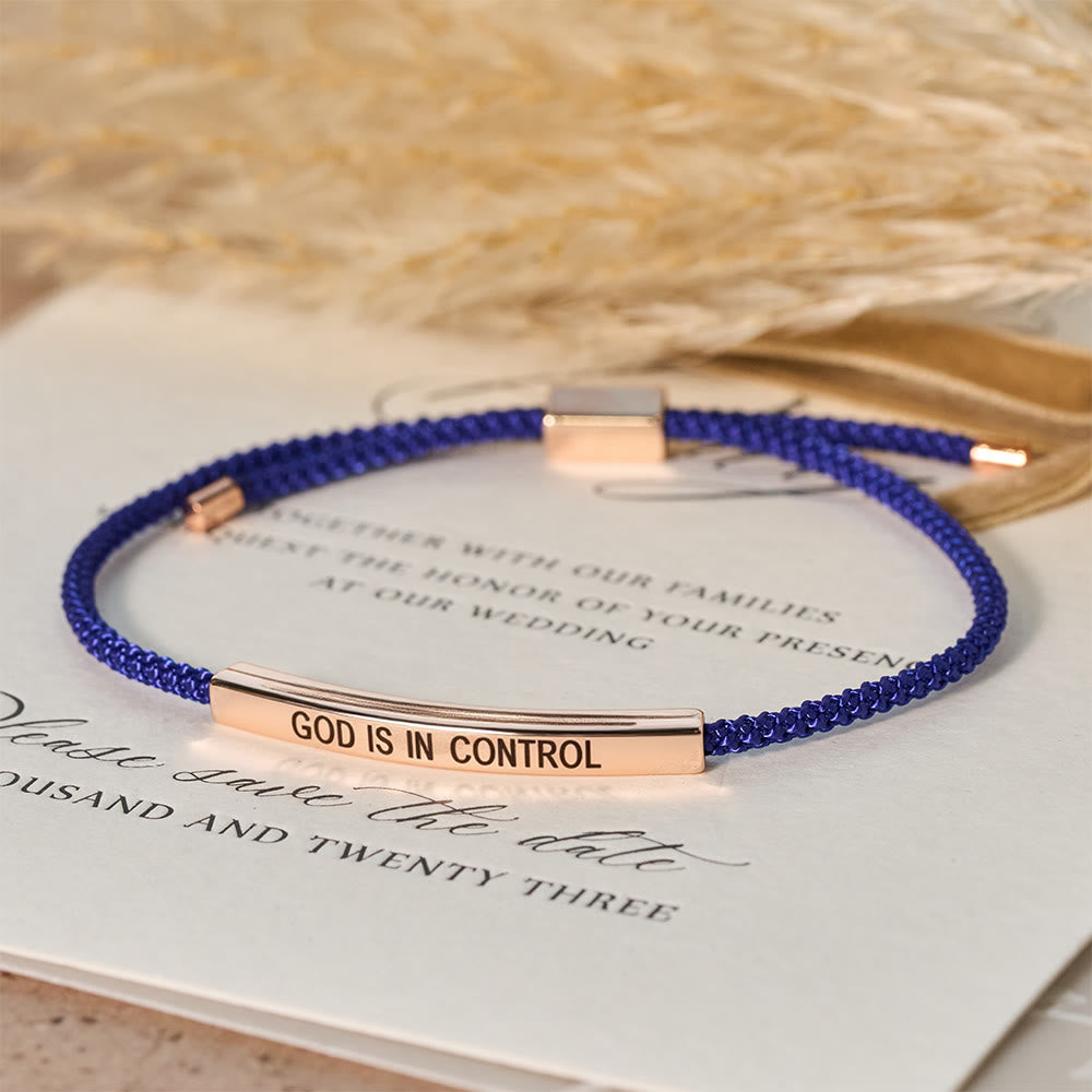 Christianartworkshop Bracelet de foi « Dieu est aux commandes » : un symbole de confiance et de bénédiction pour votre mariage - Or rose + Bleu - image 18
