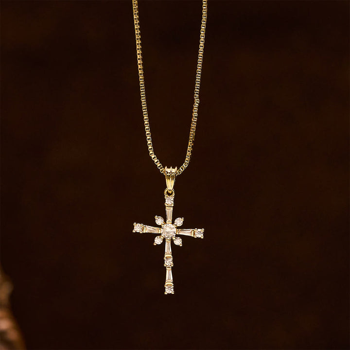 Christianartworkshop Collier croix incrustée de pierres scintillantes : un symbole de protection divine - image 2
