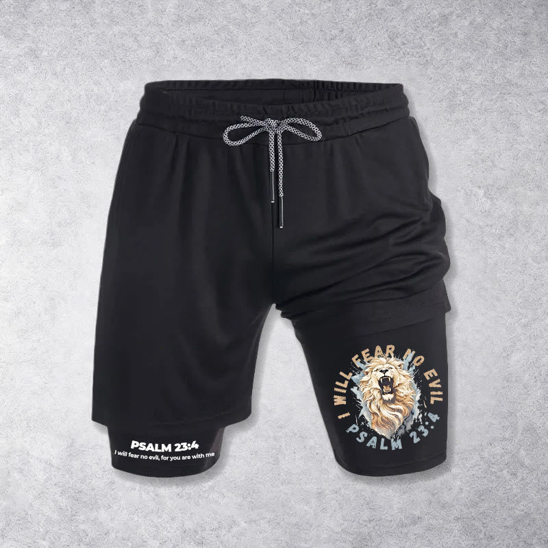 Christianartworkshop Short imprimé Psaume 23 Je ne craindrai aucun mal - Noir - 3XL - image 9