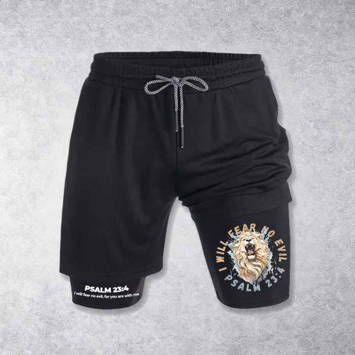 Christianartworkshop Short imprimé Psaume 23 Je ne craindrai aucun mal - Noir - 3XL - image 9