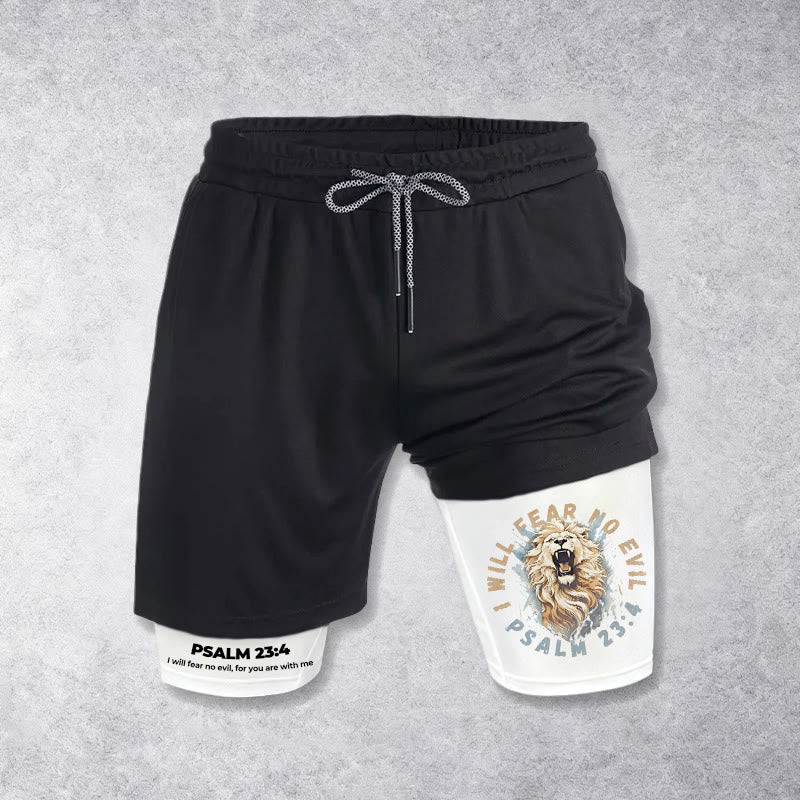 Christianartworkshop Short imprimé Psaume 23 Je ne craindrai aucun mal - Blanc - 3XL - image 0
