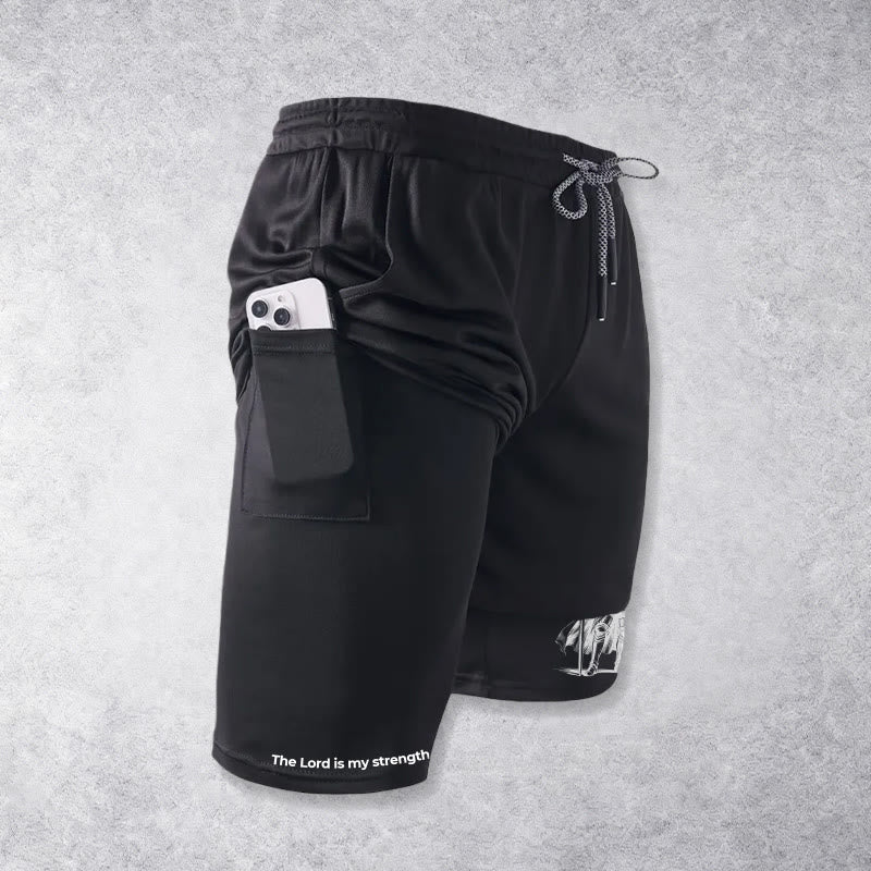 Christianartworkshop Le Seigneur est ma force et les shorts de performance de chevalier au bouclier - image 11