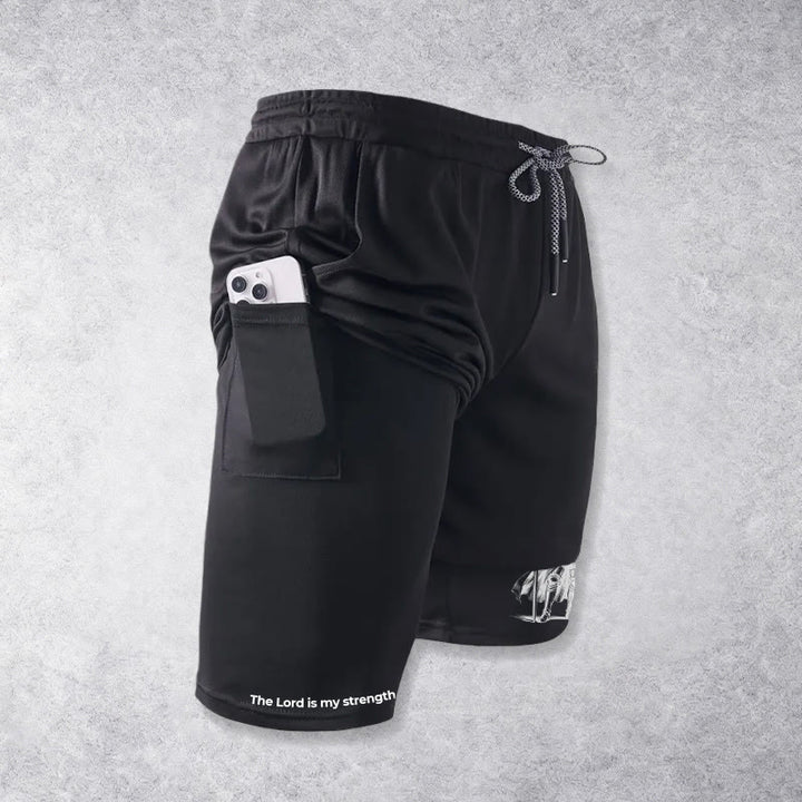 Christianartworkshop Le Seigneur est ma force et les shorts de performance de chevalier au bouclier - image 11