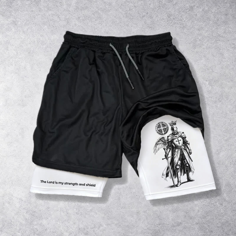 Christianartworkshop Le Seigneur est ma force et les shorts de performance de chevalier au bouclier - image 4