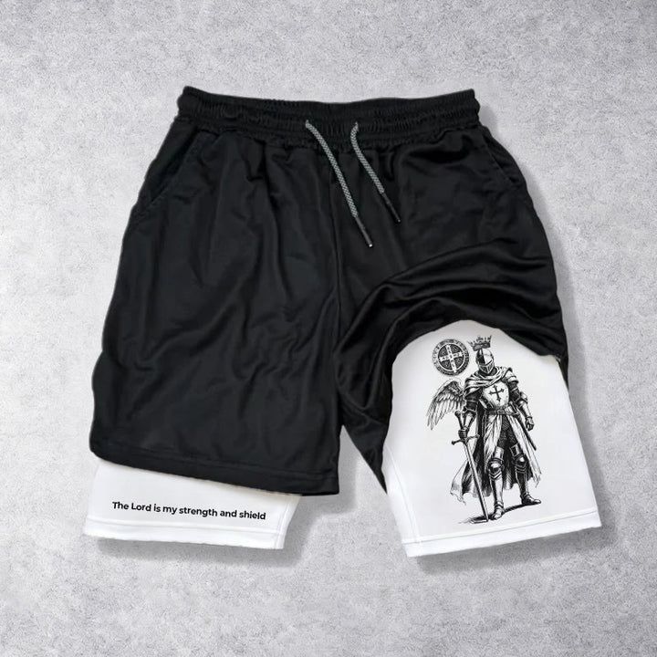 Christianartworkshop Le Seigneur est ma force et les shorts de performance de chevalier au bouclier - image 4
