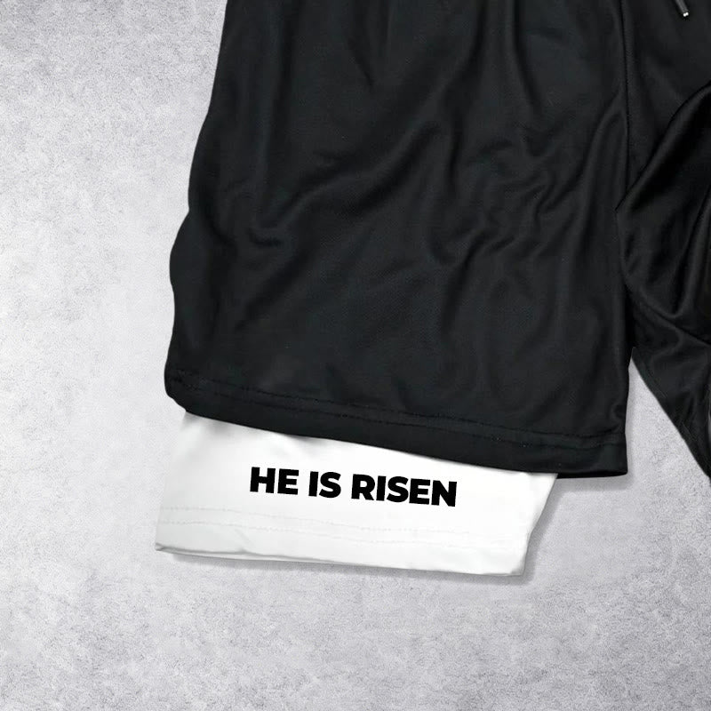 Christianartworkshop Short de performance He Is Risen Resurrection Cross - image 5
