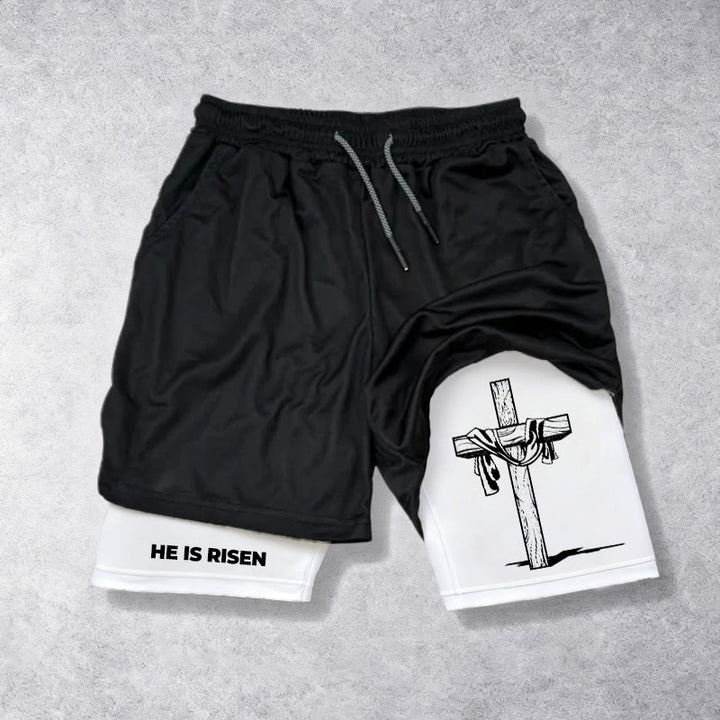 Christianartworkshop Short de performance He Is Risen Resurrection Cross - image 8