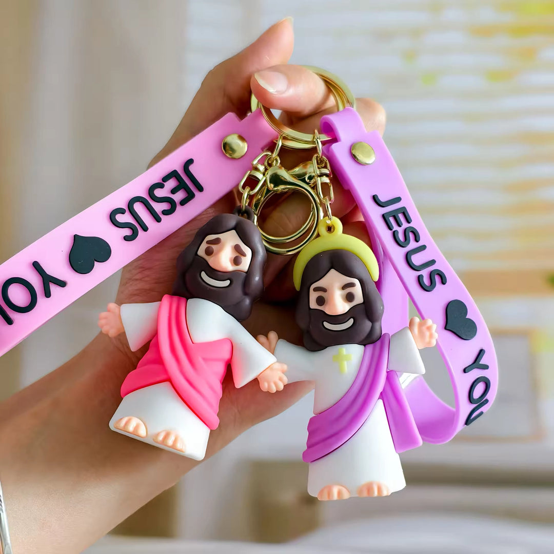 Christianartworkshop Jésus et JÉSUS VOUS AIME Porte-clés accessoire quotidien touchant Jésus & JÉSUS VOUS AIME - image 4